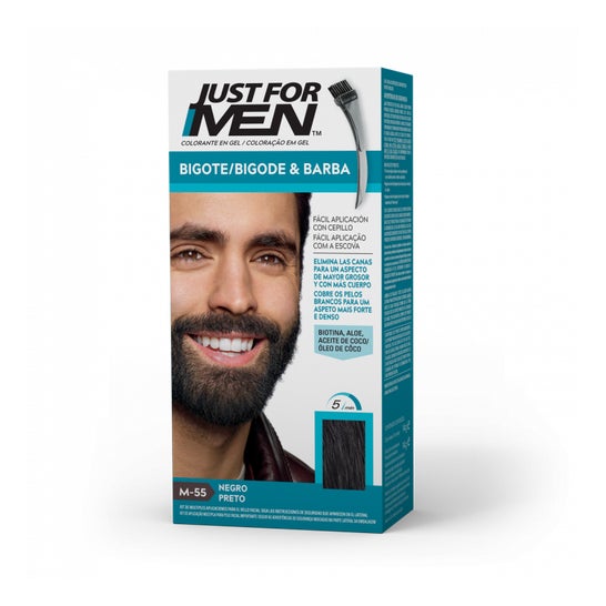 Só para Homens gel de coloração preta para bigode e barba 30ml