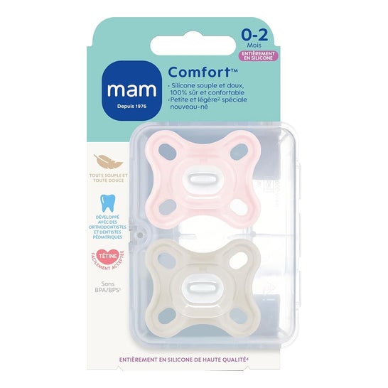 Mam Comfort Chupeta Silicone 0-2 meses 2uds