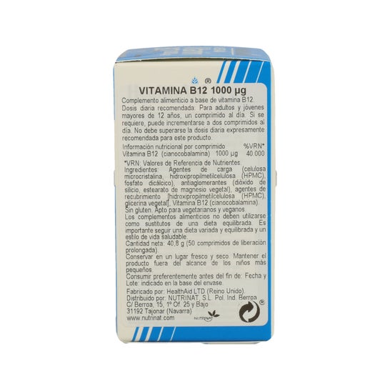 Vitamina B12 1 000 Ui 50 Comprimidos