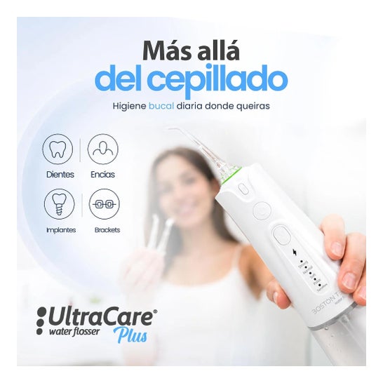 Irrigador Dental Portátil Aquapik UltraCare Plus 8 Pontas 5 Modos 300 ml (Branco)