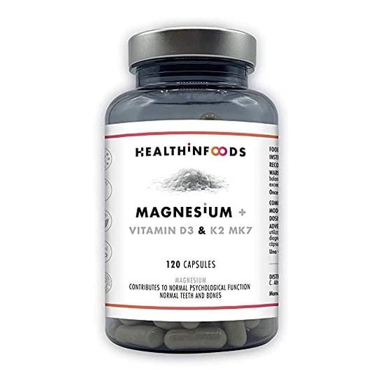 Healthinfoods Magnésio + Vitamina D & K2 120caps