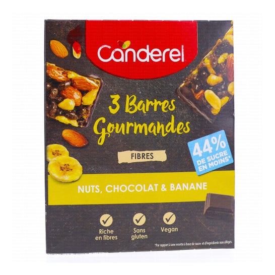 Canderel 3 Barras Gourmet Nozes Chocolate & Banana 3x35g