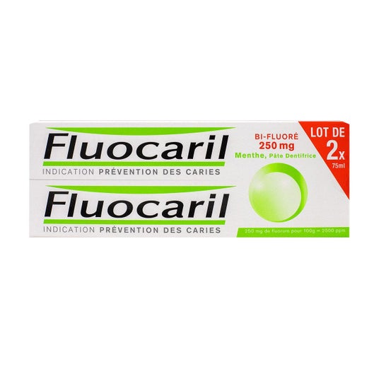 Fluocaril Bi-Fluorescente 250mg Pasta de Dente Menta 2x75ml