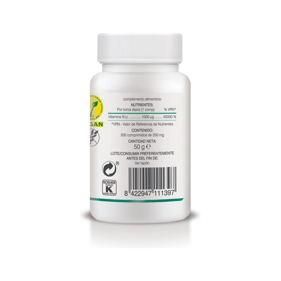 Soria Natural Vitamina B12 250mg Vegan 200comp
