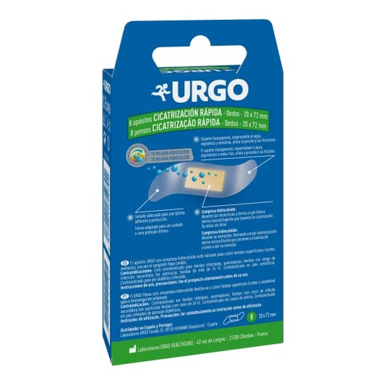 Curativos hidrocolóides de cura rápida Urgo 8uds Curativos hidrocolóides de cura rápida Urgo 8uds