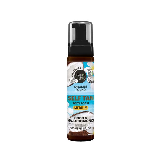 Organic Shop Espuma Autobronzeadora Corporal Coco & Majestic Monoi – Médio 160 ml