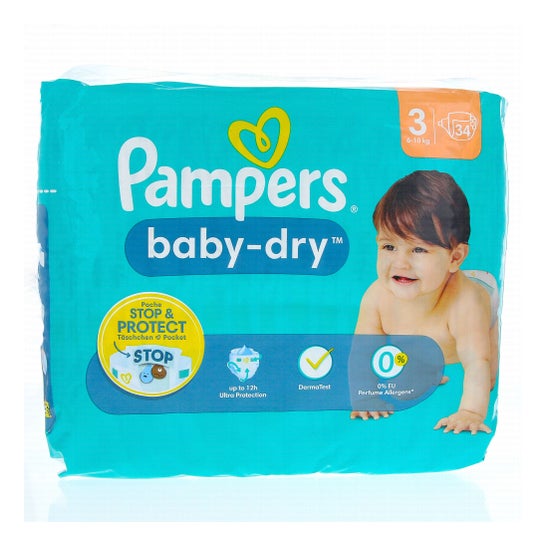 Pampers Baby Dry 12H Fraldas T3 34 Unidades
