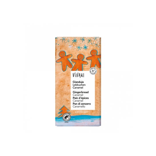 Vivani Chocolate Gianduia Bolachas Gengibre e Caramelo Bio 100g
