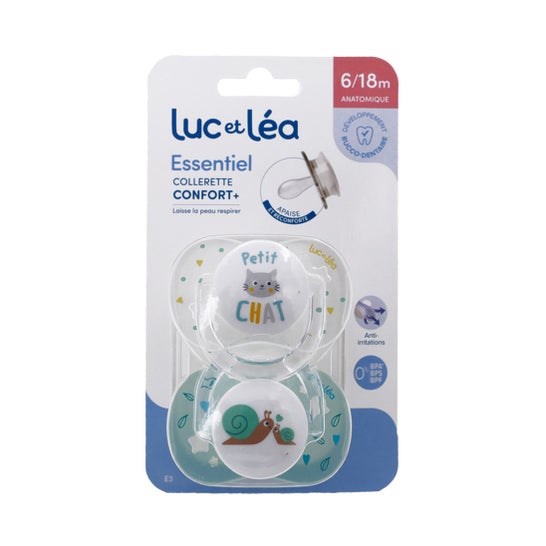 Luc Et Léa Essentiel Confort+ Chupeta 6-18M E3 2 Unidades