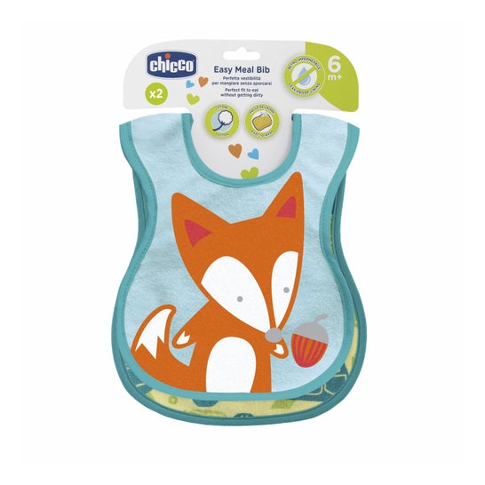 Chicco Set Babadores Algodão Neutro 6M+ 2 Unidades