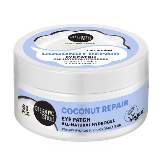 Organic Shop Patches de Hidrogel Reafirmantes para o Contorno dos Olhos Coconut Repair 60 unid.