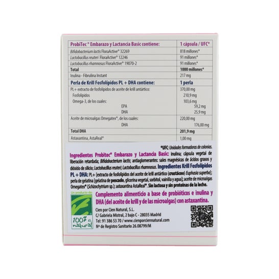 100% Natural Probitec Gravidez &amp; Lactação 30 cápsulas