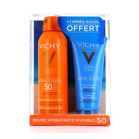 Vichy Ideal Ideal névoa de sol invisível névoa hidratante neblina FPS50 200 ml