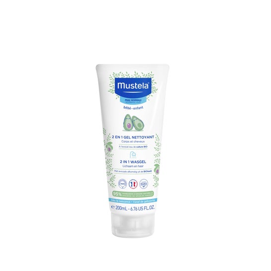 Gel de Limpeza Mustela 2 em 1 Cabelo e Corpo 200 Ml