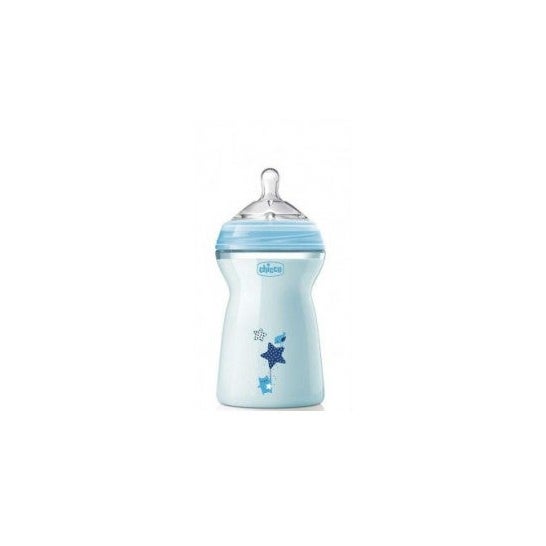 Chicco Naturalfeeling Blue Baby Bottle Fluxo Rápido 330ml 6m+