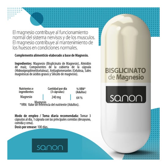 Bisglicinato de Magnésio Sanon 300 Cáps