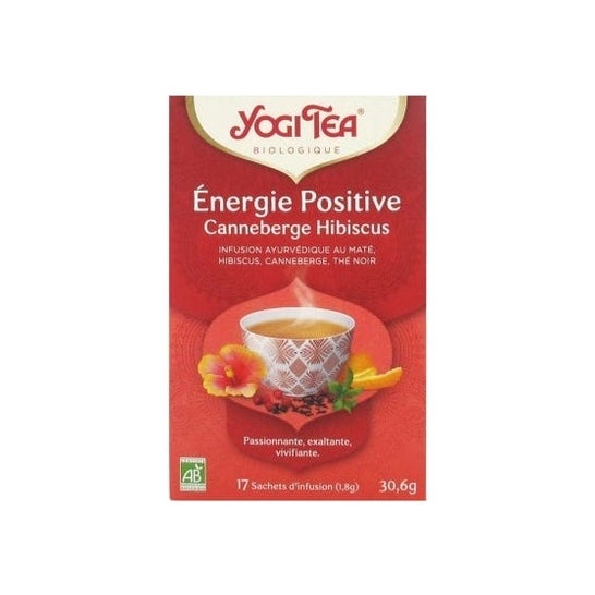 Chá Yogi Chá de Arando de Energia Positiva Hibiscus Orgânico 17 saquetas de chá