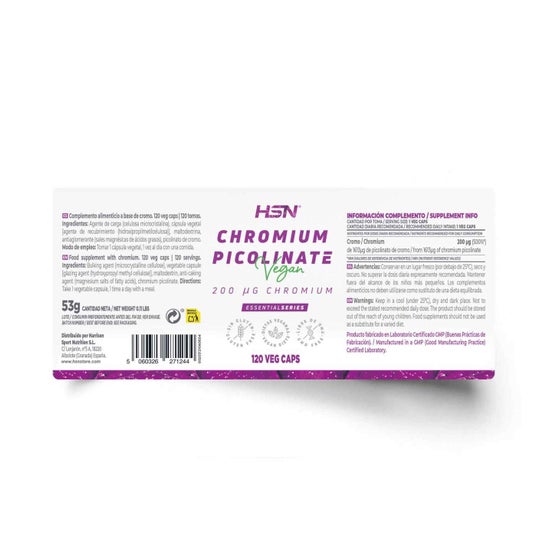 HSN Picolinato de Cromo 200mcg 120vcaps
