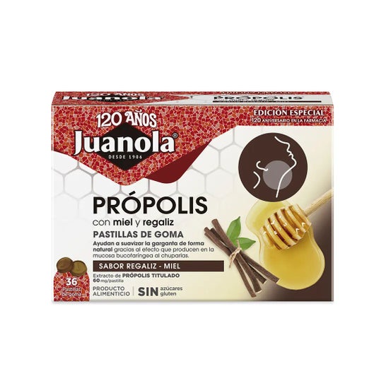 Juanola Própolis Mel e Alcaçuz 36 Pastilhas