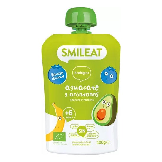Smileat Pouch de Aguacate y Arándanos 100g