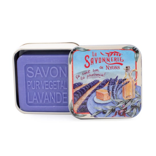 La Savonnerie de Nyons Sabonete Lata Metálica Campos de Lavanda 100g