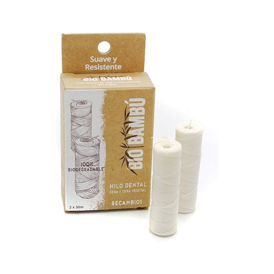 Biobamboo Natural Floss Recargas de fio dental 2X30m