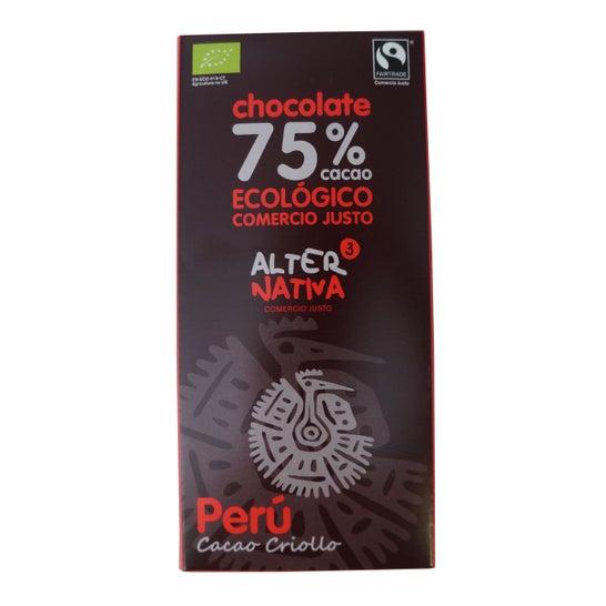 Alternativa3 Choco 75% Cacau Peru Bio 80g