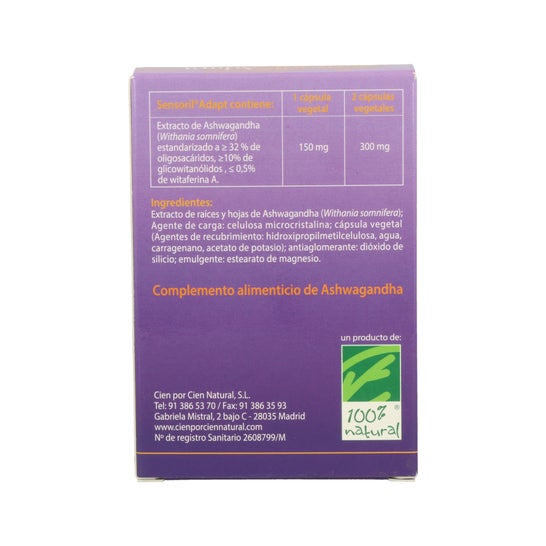 100% Natural Sensoril Adapt Tonic 60 Pérolas