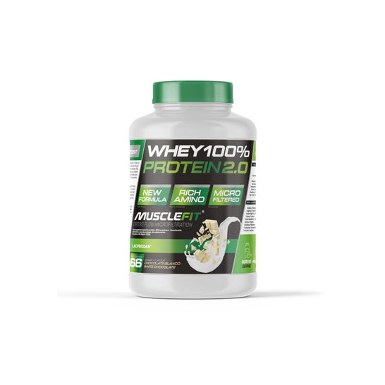 MuscleFit WHEY 100% Protein Creación de Músculo Sabor Chocolate Blanco 2kg