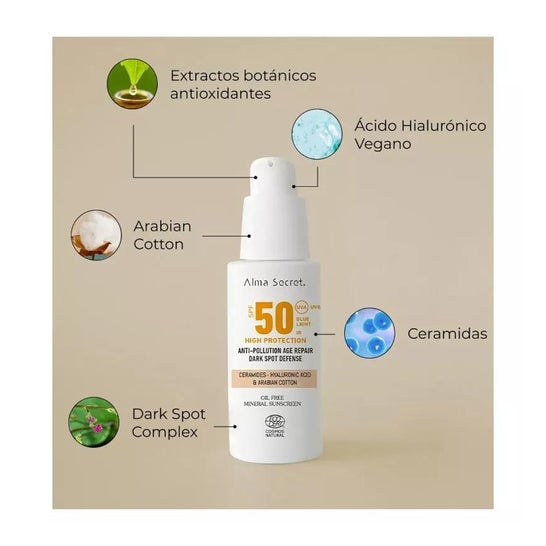 Alma Secret Creme Facial Solar com Cor Spf50 Areia 50ml Alma Secret Creme Facial Solar com Cor Spf50 Areia 50ml