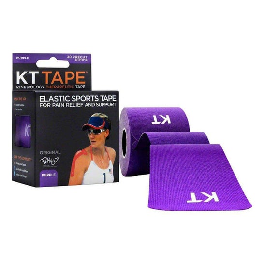 Kt Tape Kt Original Fita Pré-Cortada 20x25cm Roxo 5M 20 Unidades