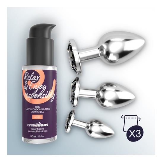 Crushious Set Bijou Anal Wet Train Trio Preto