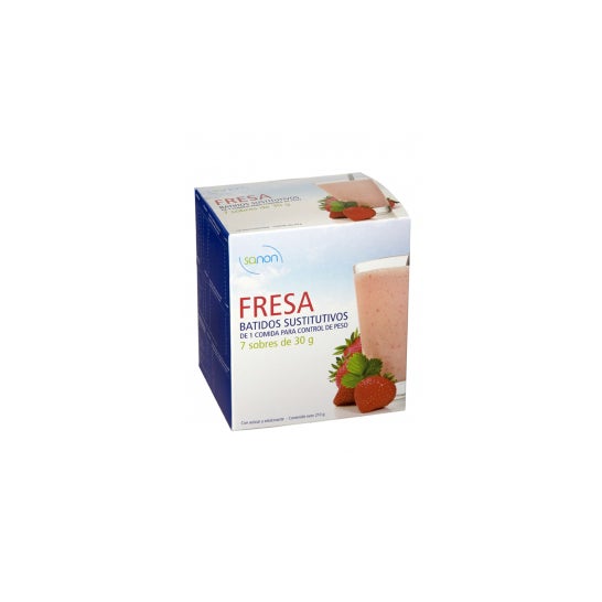 Milkshake substituto Sanon morango 7 envelopes 30g