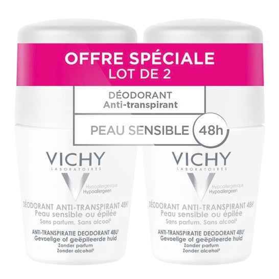 Dodorante Anti-Transpirante Vichy para Pele Sensível ou Epiles 48H Ball Lot de 2