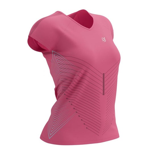 Compressport Performance Ss T-Shirt W Aqua Hot Pink TM 1 Unidade