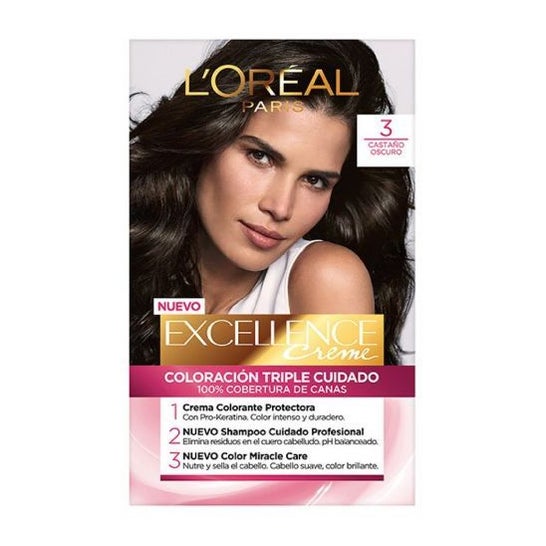 L'Oreal Excellence Creme Hair Dye N3 Marrom Escuro 1pc