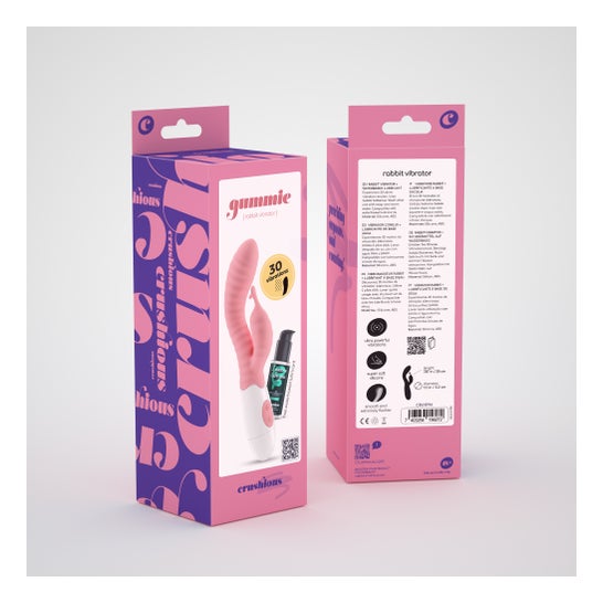 Crushious Kit Vibrador Estimulador Gummie Rosa + Lubrifican Água