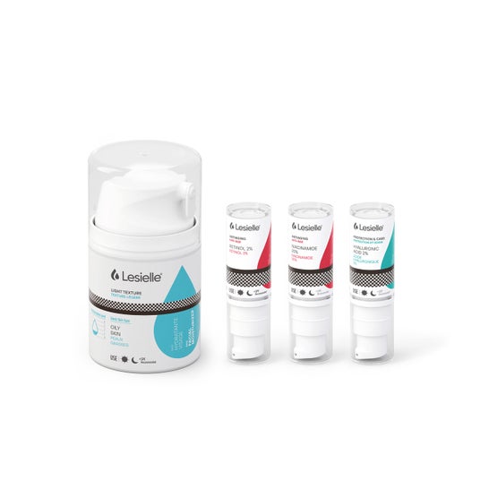 Lesielle Pack Antiedad Base Piel Grasa Ligera + 3 Activos