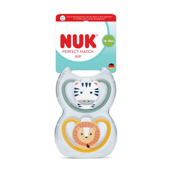 NUK Perfect Match Air Zebra Leão 2 unid.