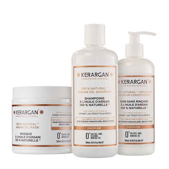 Kerargan Trio Disciplinante Óleo de Argão 2x500ml + 350ml