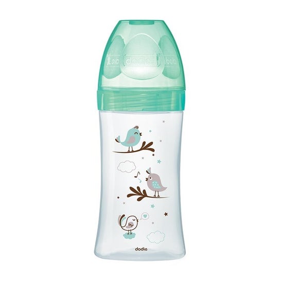 Iniciação Dodie+ Biberão Cristal Pájaro Verde 270ml