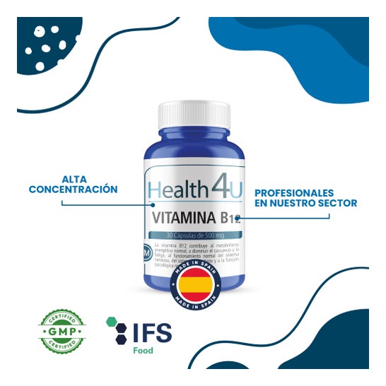 H4U Vitamina B12 30 Cápsulas de 500mg