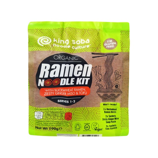 King Soba Organic Noodles Ramen Kit Trigo Mourisco 190g