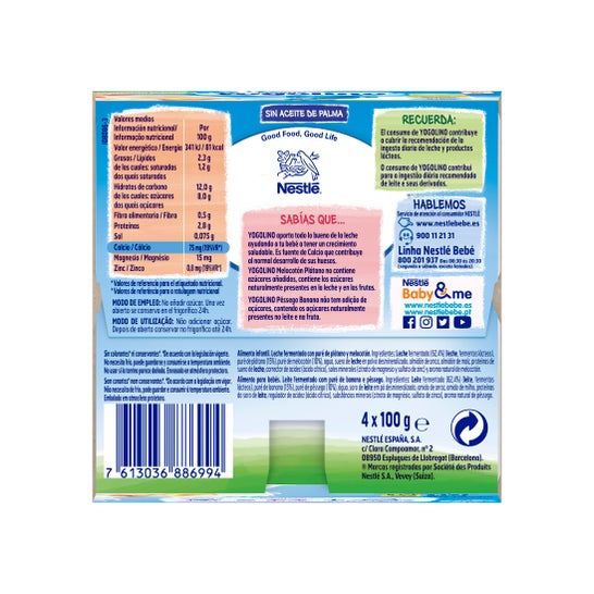 Nestlé Yogolino Melocoton Platano 4x100g
