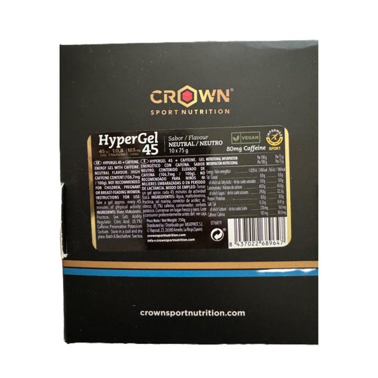 Crown Sport Nutrition HyperGel Sabor Neutro com Cafeína 10x75 g