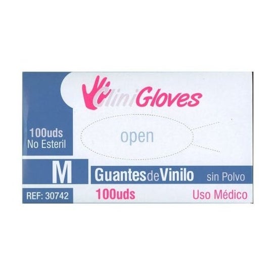 Luva de Vinil sem pó CliniGloves Tamanho XL 100 unid