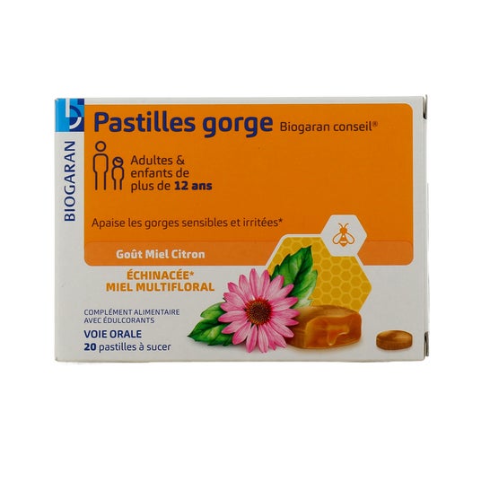 Biogaran Pastilhas Garganta Mel Limão 20 Pastilhas