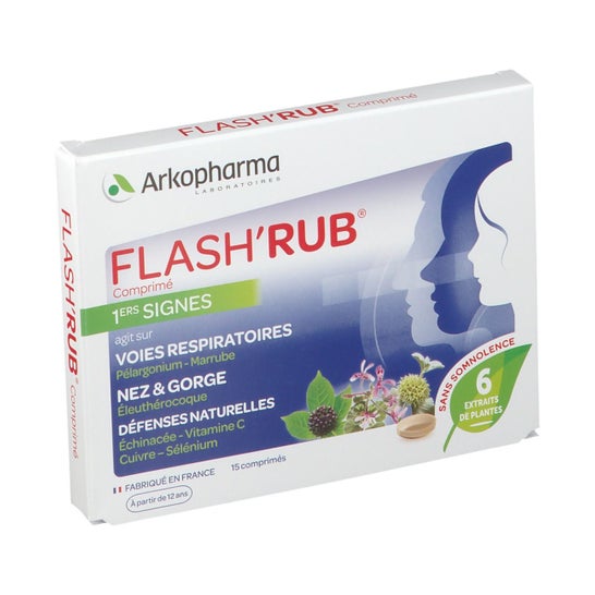 Arkopharma Flash'Rub Nariz, Garganta, Trato Respiratório Caixa de 15 comprimidos