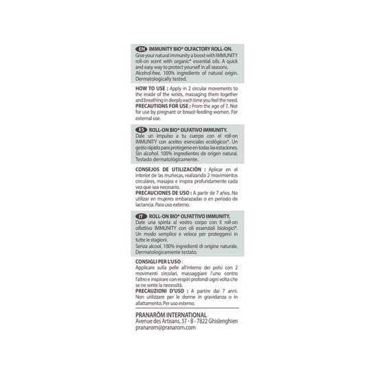Pranarôm Aromaboost Immunity Roll-On Bio 5ml