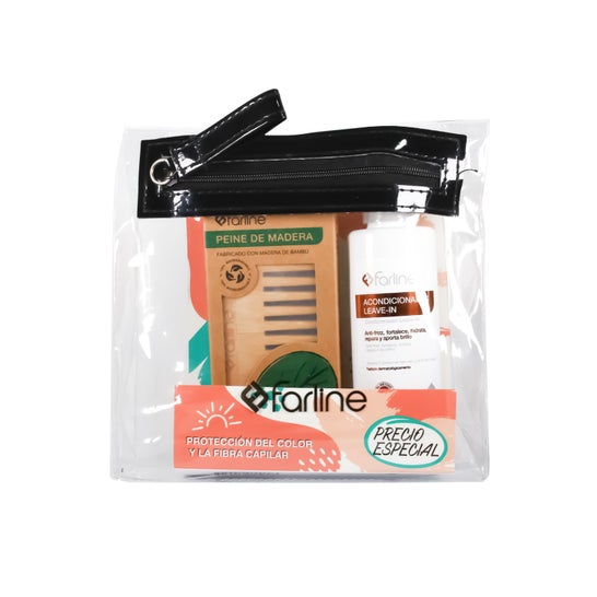 Farline Conjunto Amaciador Leave-In 150 ml + Pente de Bambu + Nécessaire